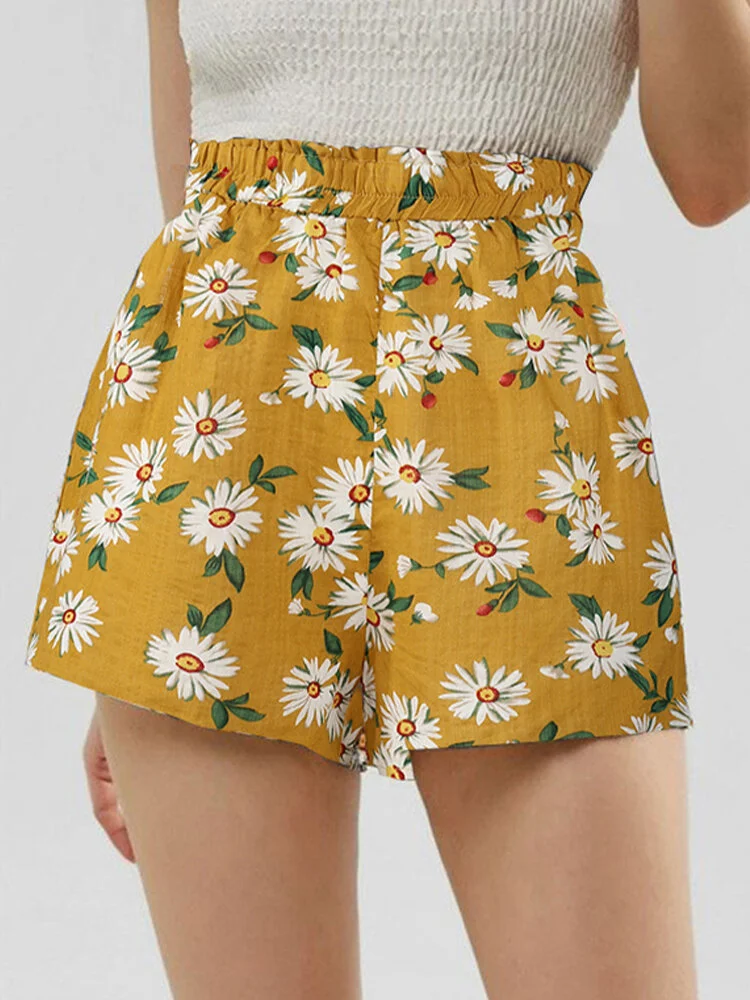 Bohemia Sunflower Print Short For Women