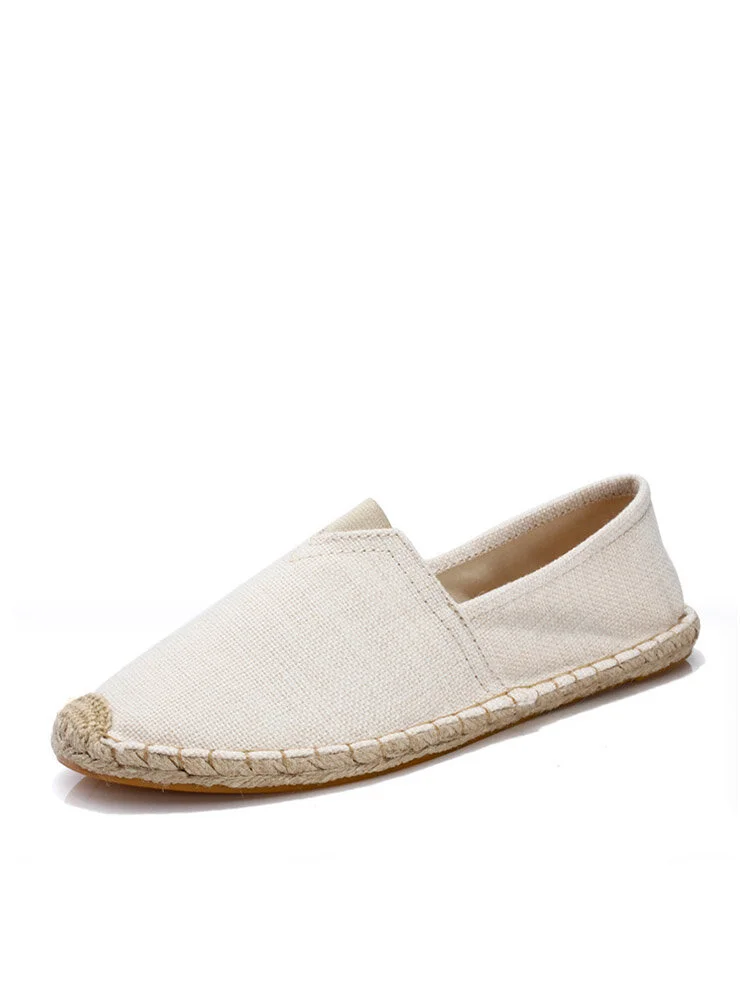 Plus Size Women Solid Color Espadrilles Fisherman Flat Shoes