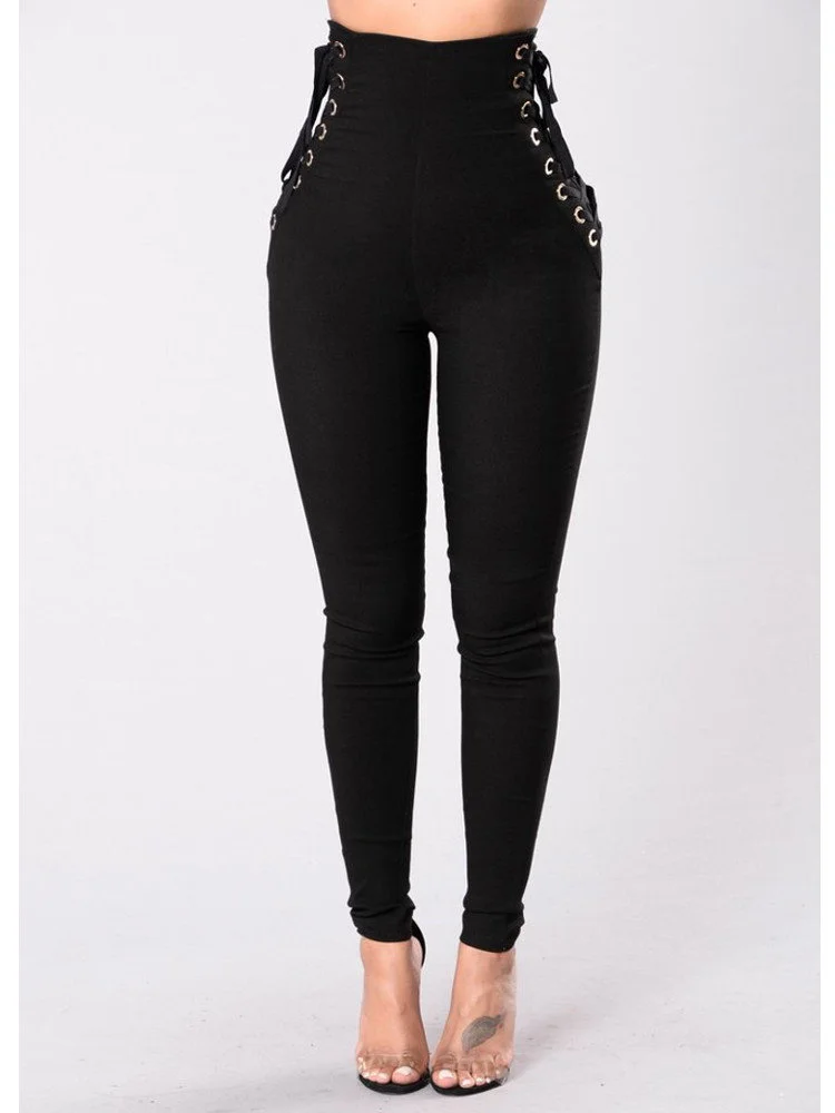 ZANZEA Sexy Women Bandage Skinny Tight High Waist Pencil Pants