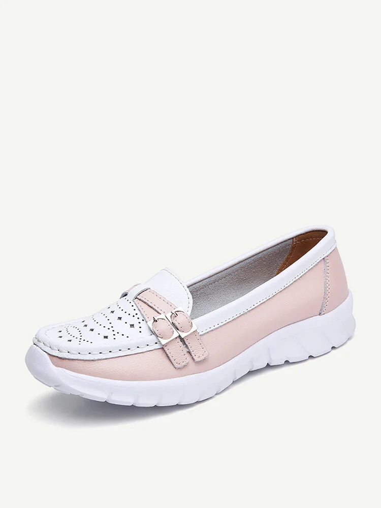 Women Casual Walking Hollow Slip On Flat Shoes