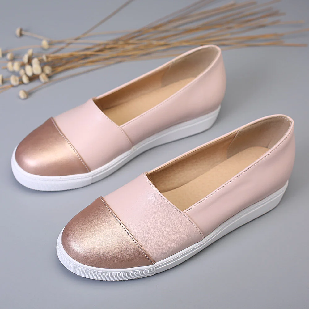 Plus Size Women Casual Splicing Slip On Flats