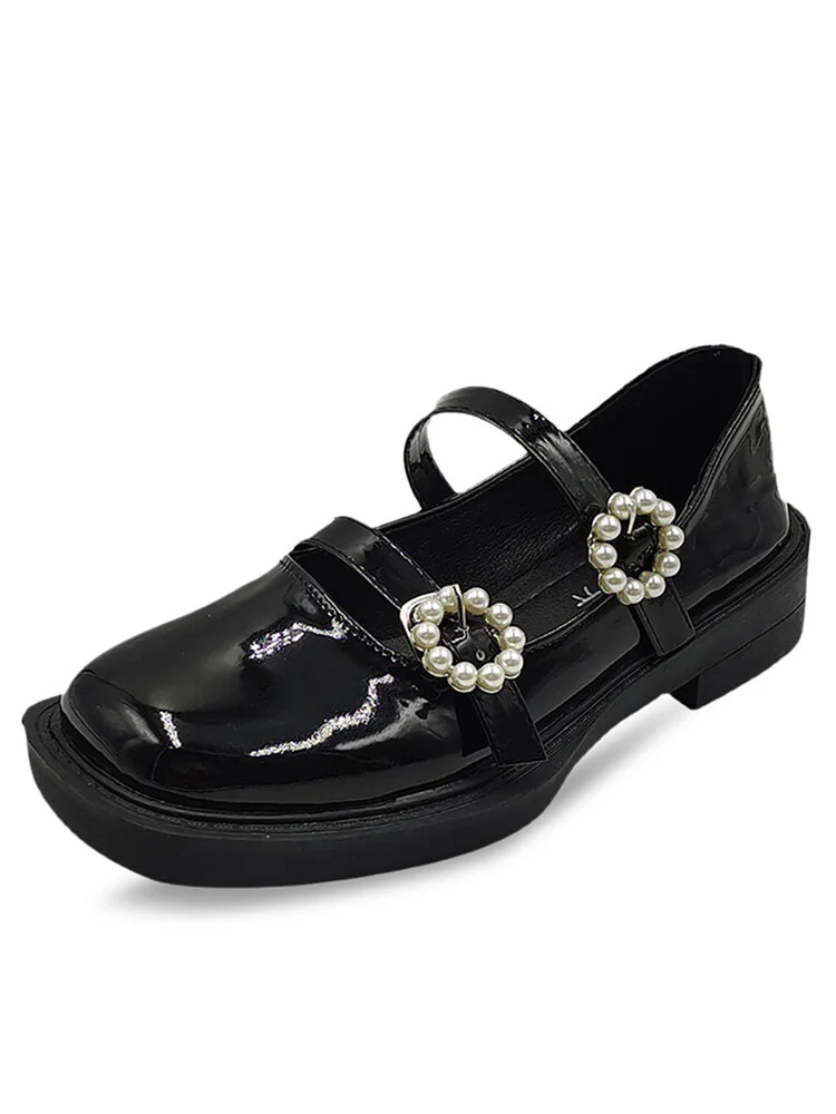 Women Peal Embellished Casual Comfy Mary Jane Wedges Shoes